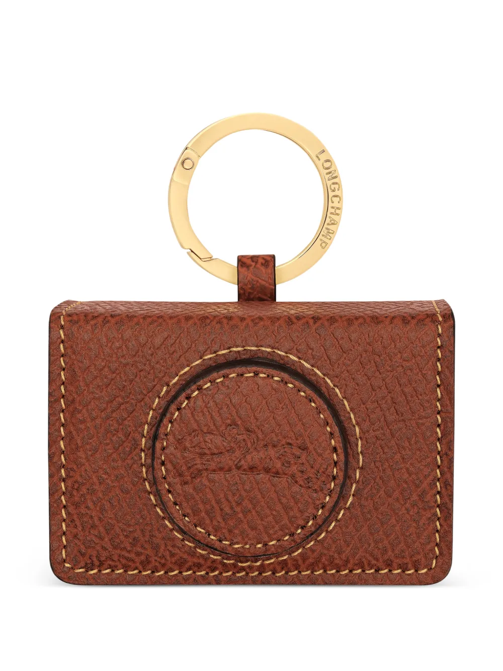 Longchamp Épure logo-engraved key ring - Brown