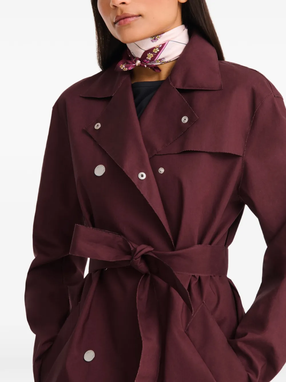 Longchamp Le Jardin Fleuri 50 zijden sjaal Wit