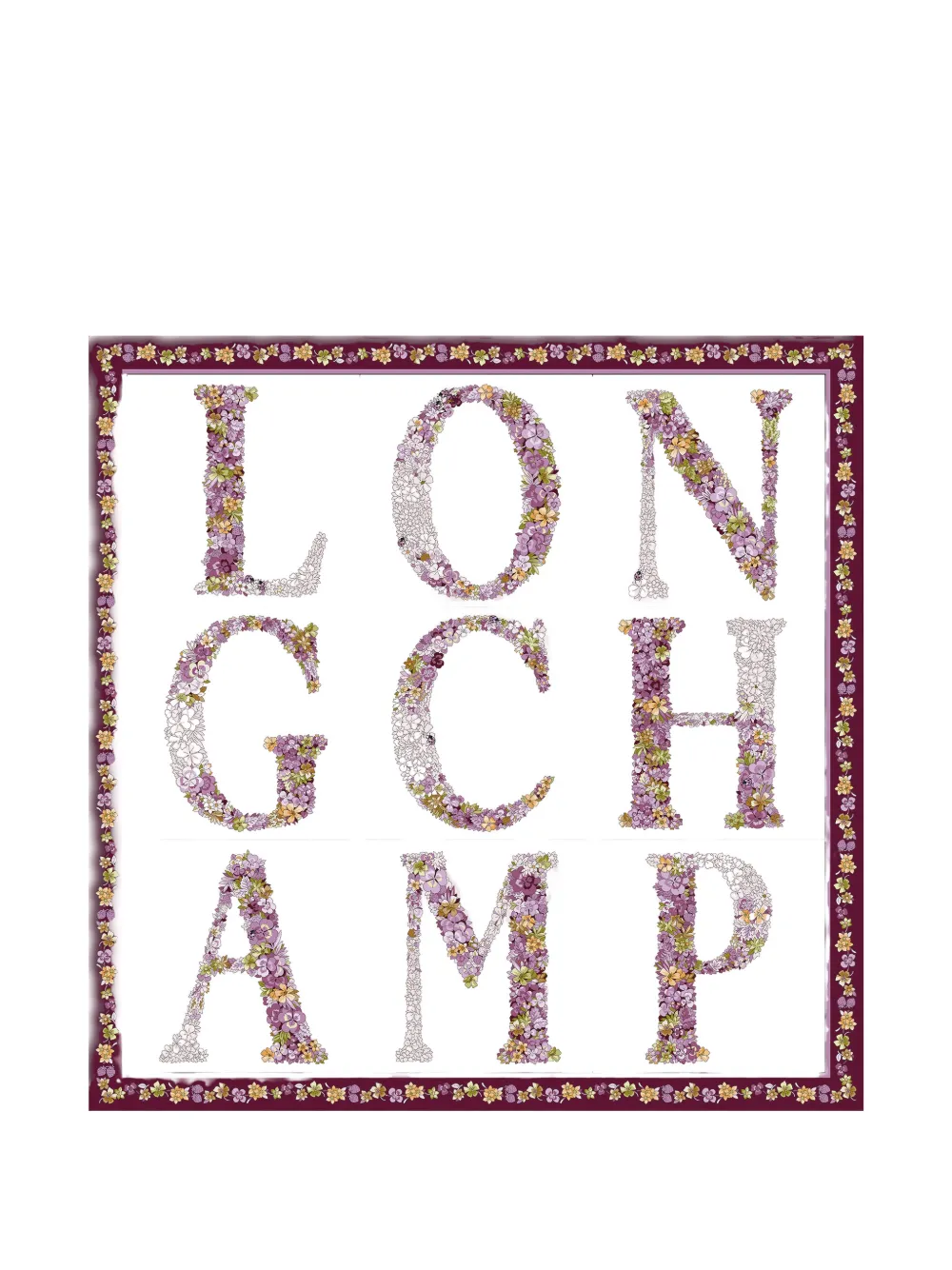 Longchamp Le Jardin Fleuri scarf - Bianco