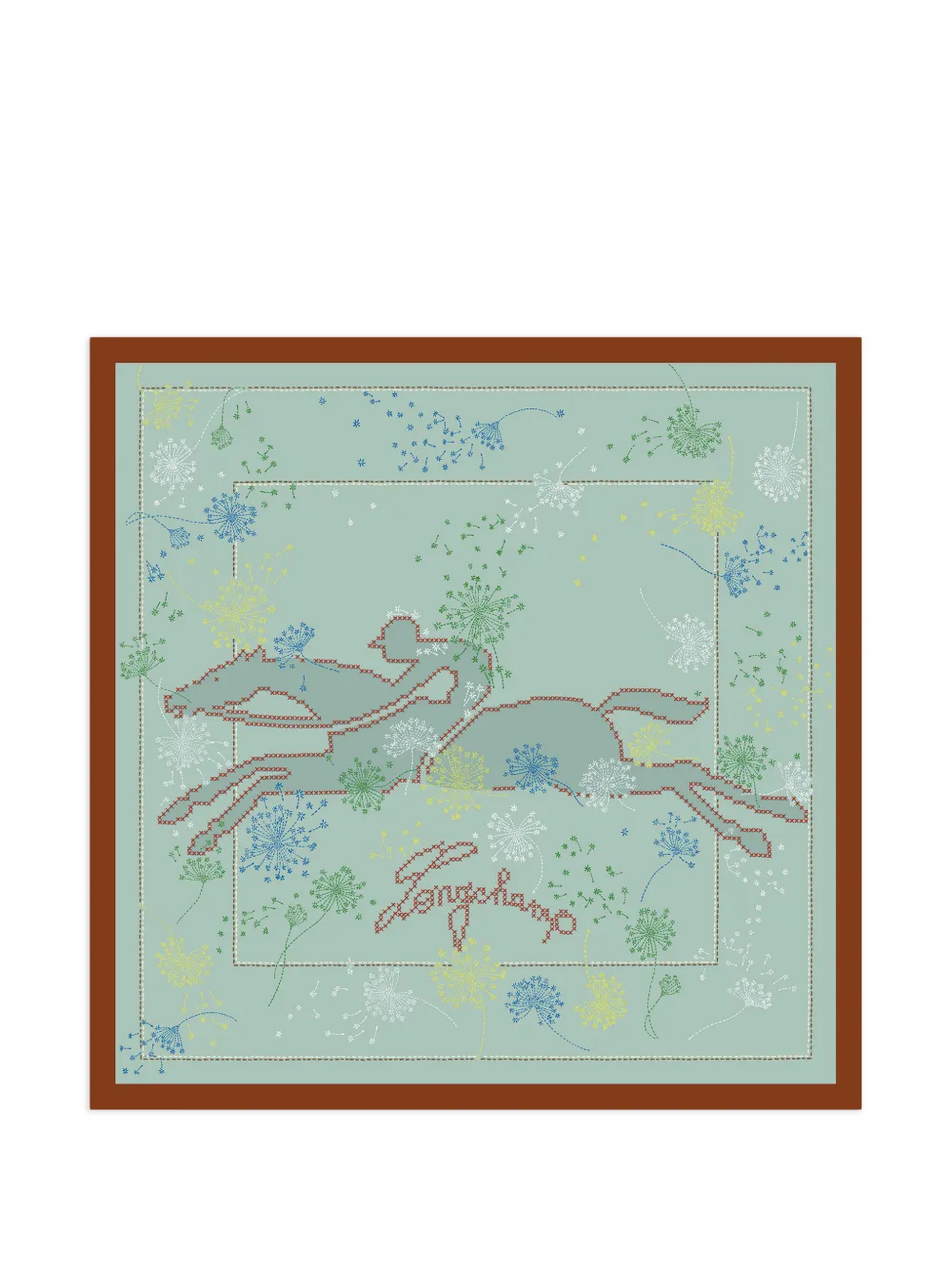 Longchamp Douce Cavalcade scarf - Verde