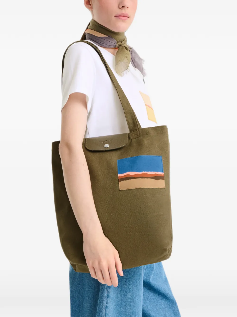 Longchamp x Caroline Hélain M shopper Groen