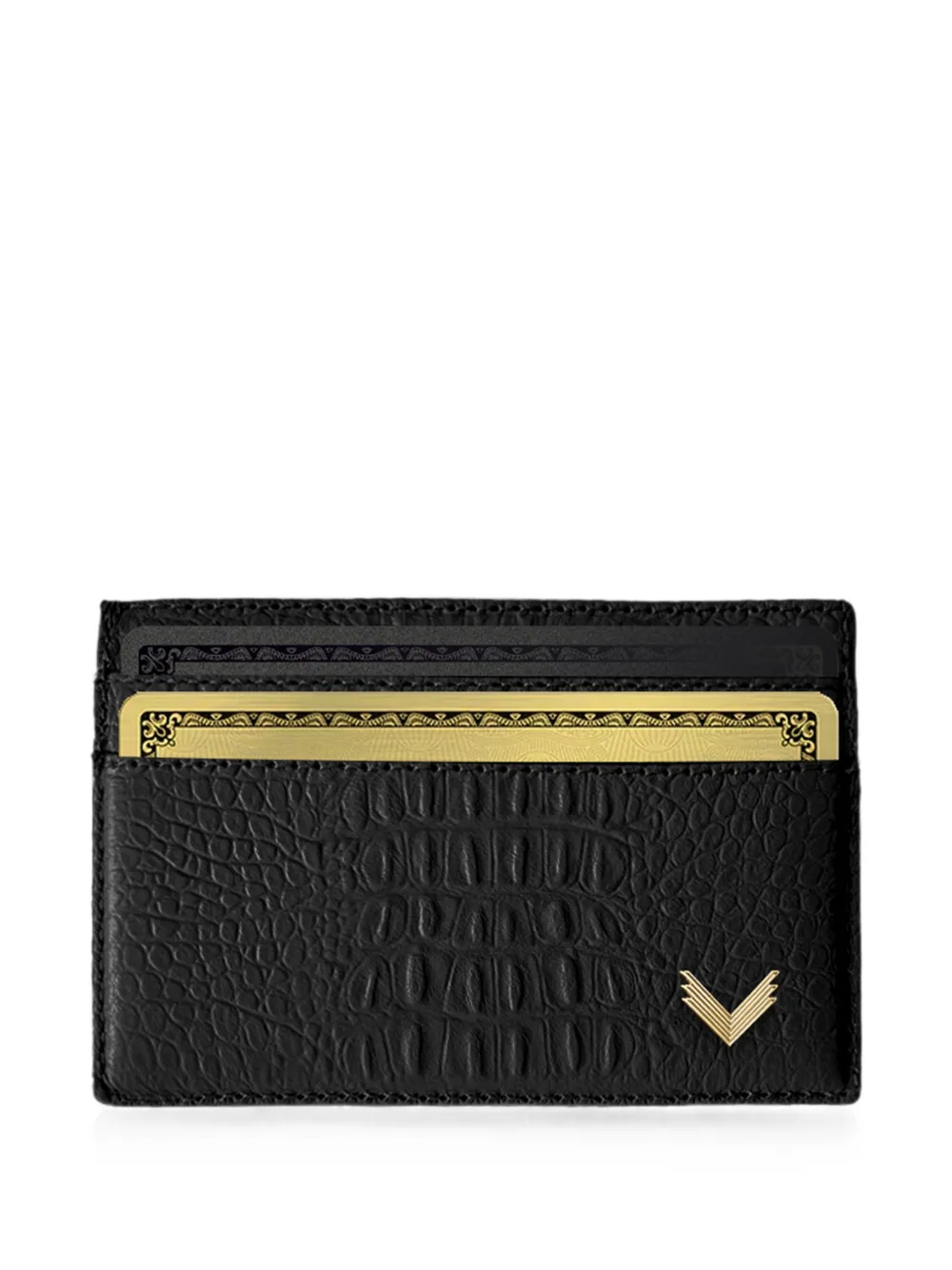 VELANTE alligator-effect wallet - Nero