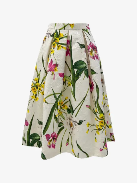 Lunatica Milano Aline T Jardin floral-print jacquard-knit midi skirt