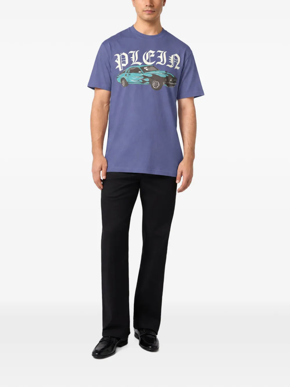 Philipp Plein graphic-print cotton T-shirt Blauw