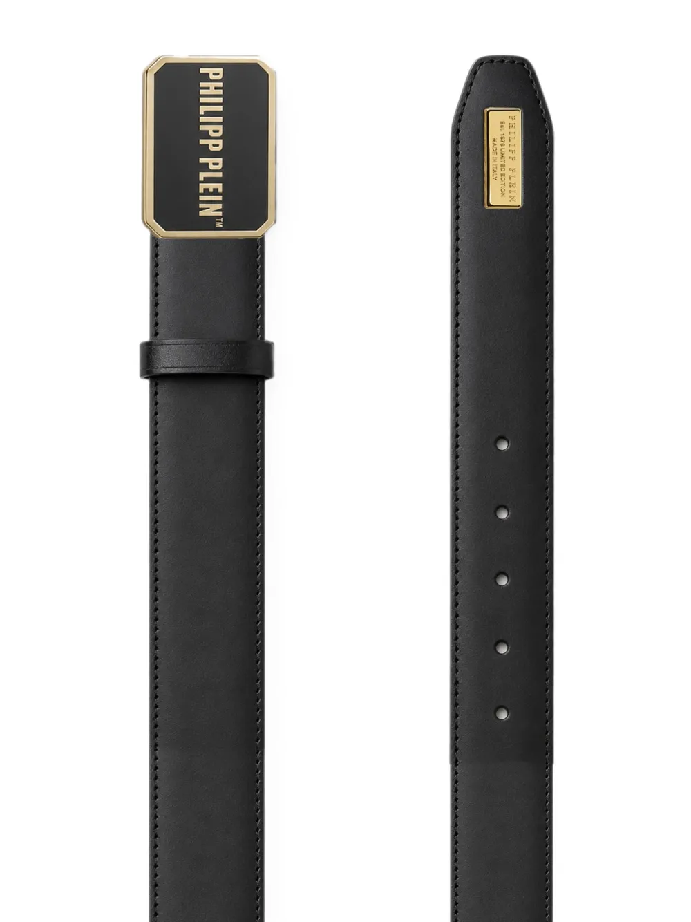 Philipp Plein Leren riem Zwart