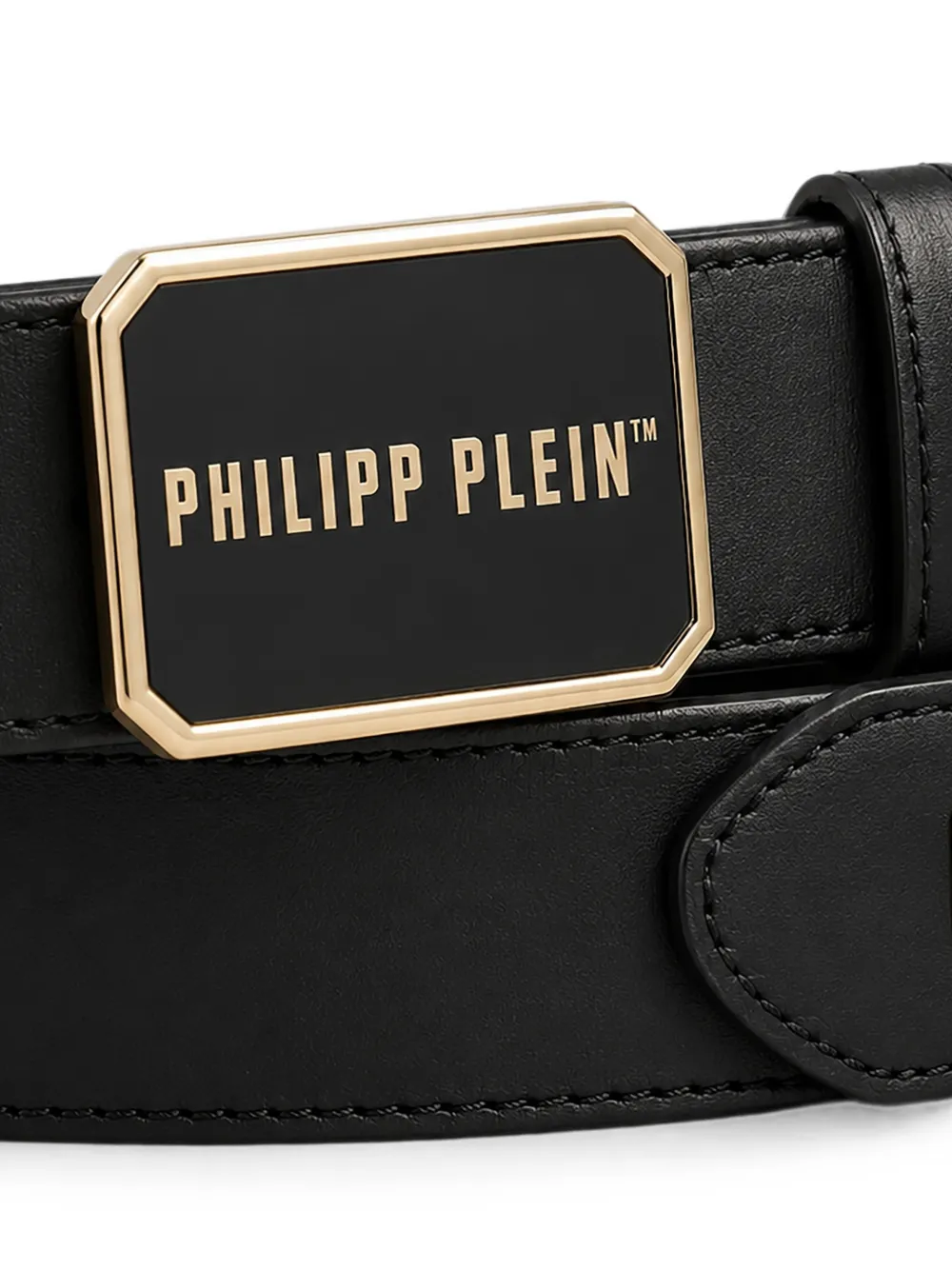 Philipp Plein Leren riem Zwart