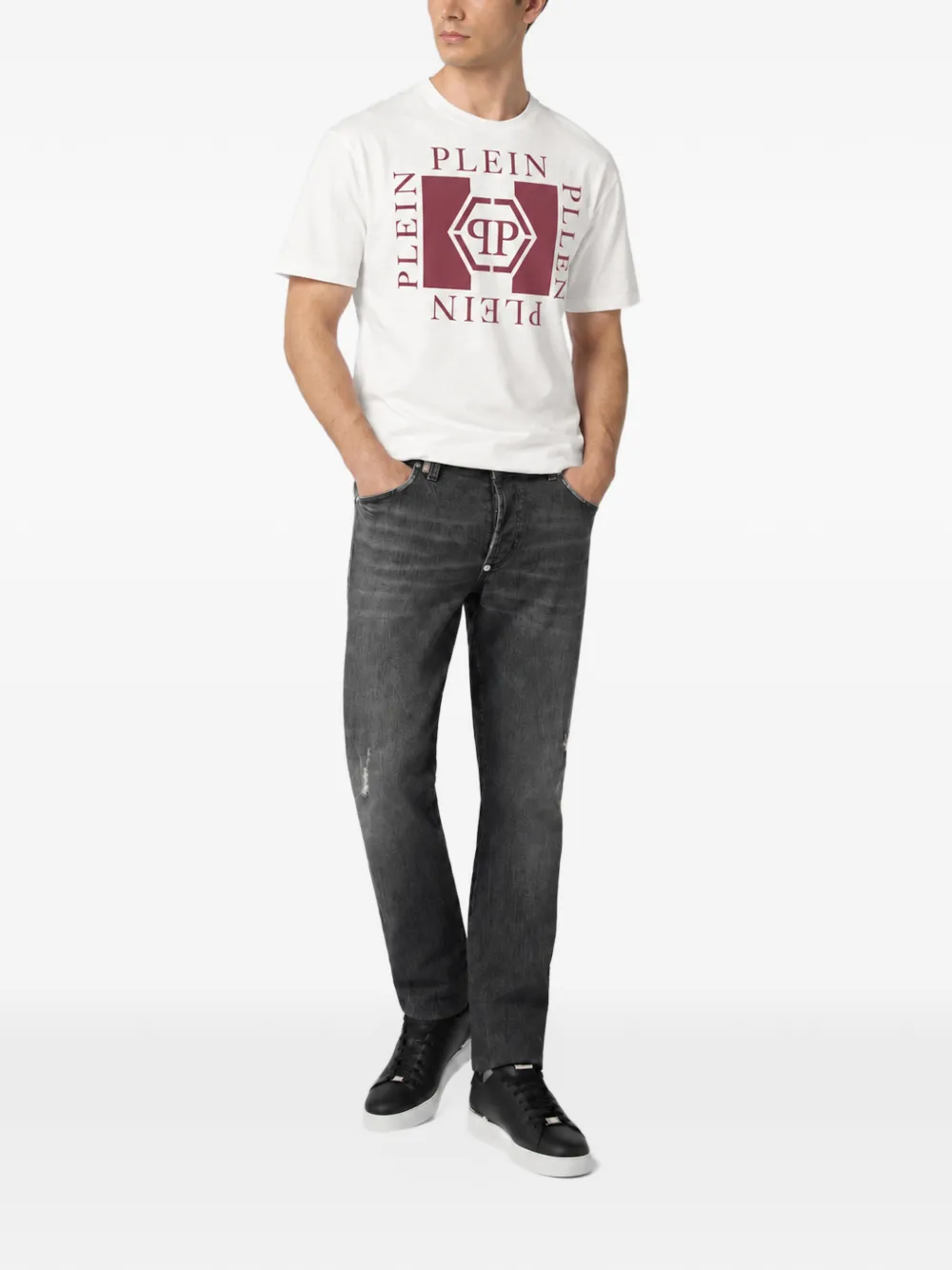 Philipp Plein Jersey T-shirt Plein PP Wit
