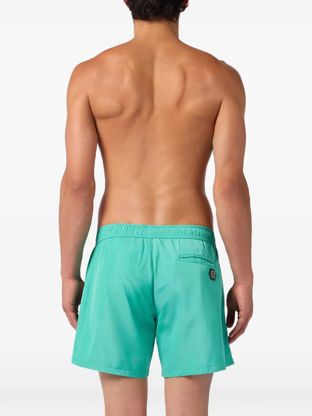 Philipp Plein Zwembroek met monogram Groen
