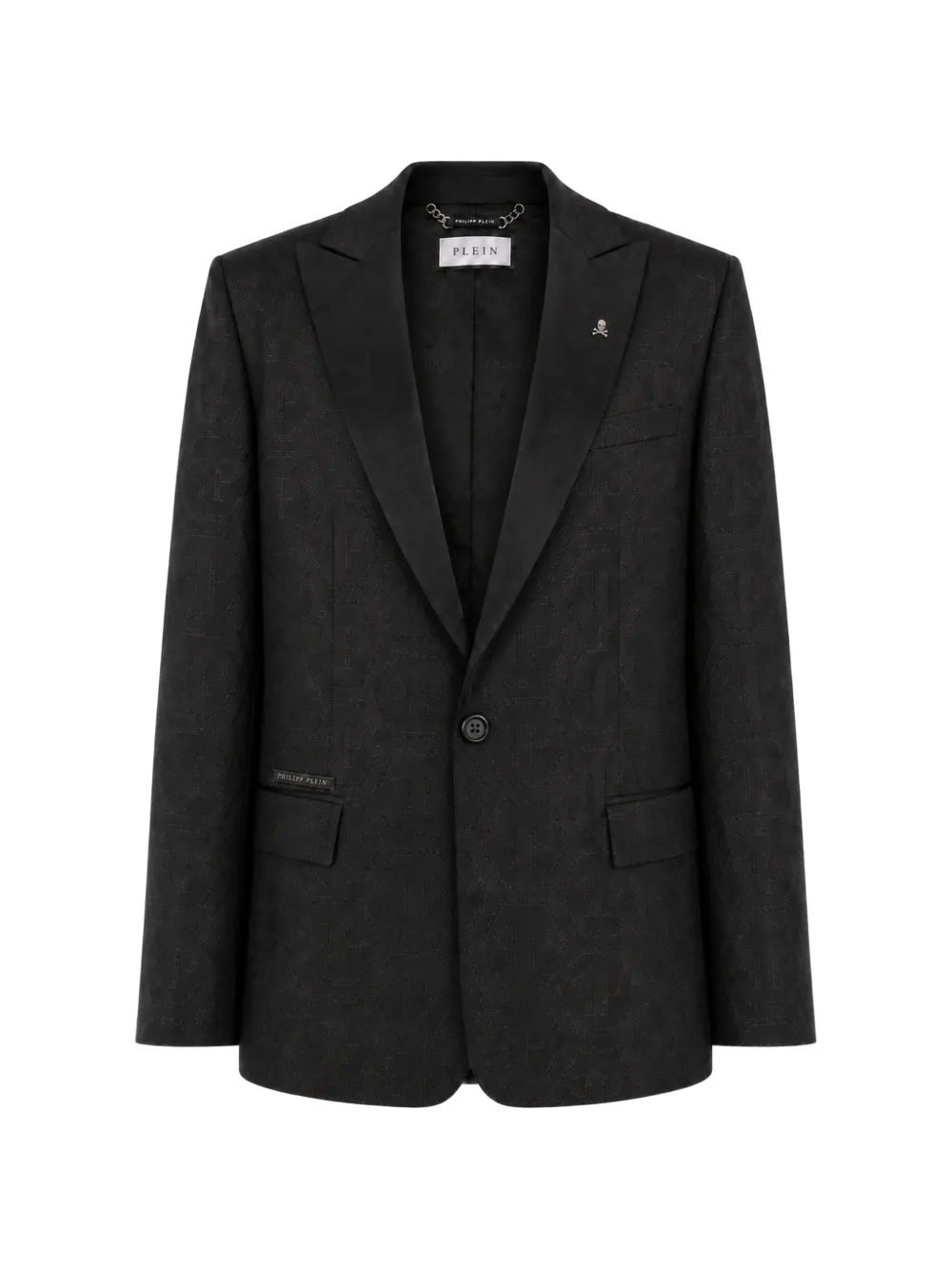Philipp Plein jacquard blazer regular fit monogram - Nero
