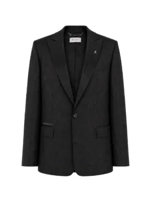 Alexander McQueen skull-print two-button Blazer | Black | FARFETCH