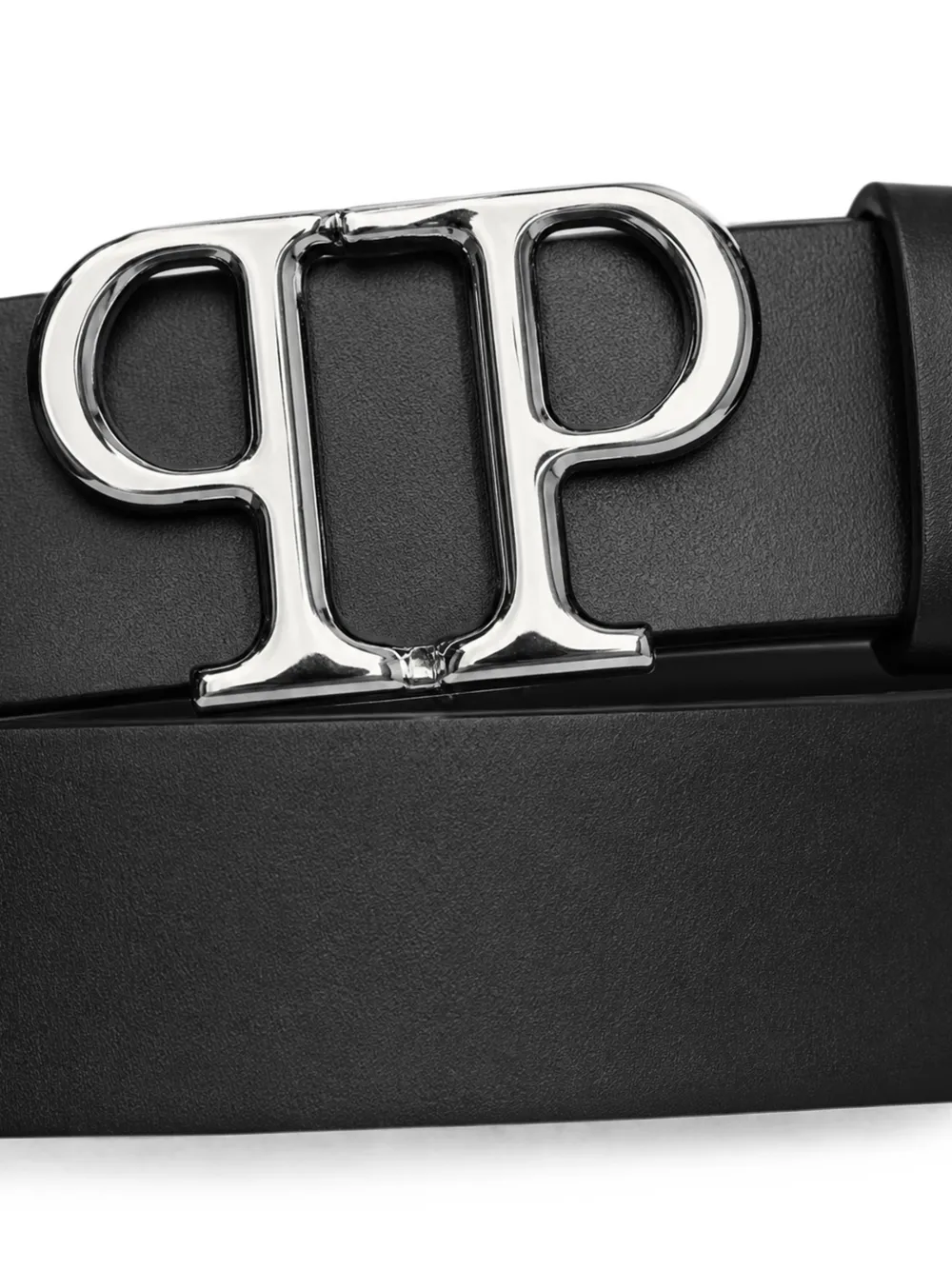 Philipp Plein PP leren riem Zwart