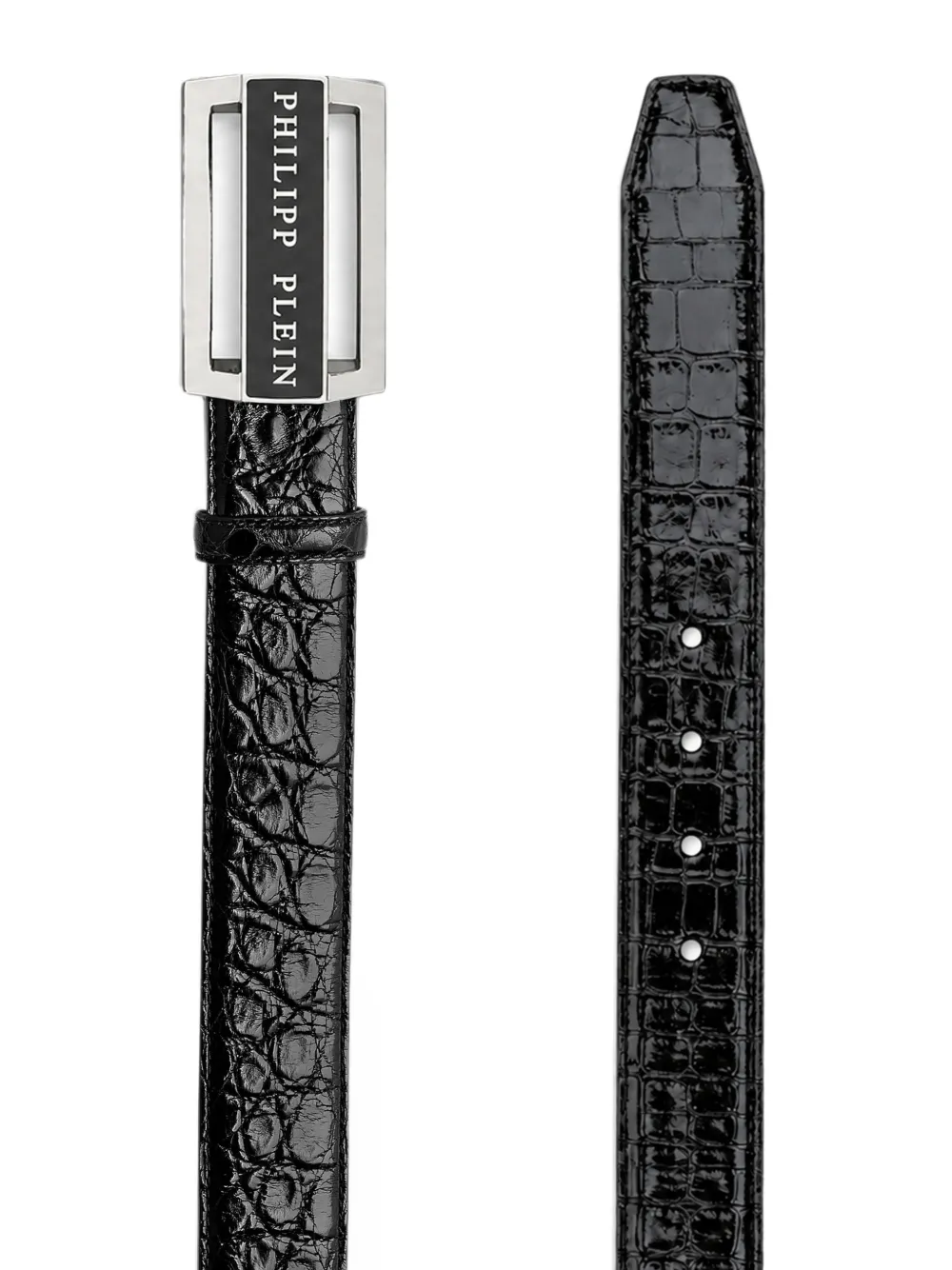 Philipp Plein Leren Cocco riem Zwart