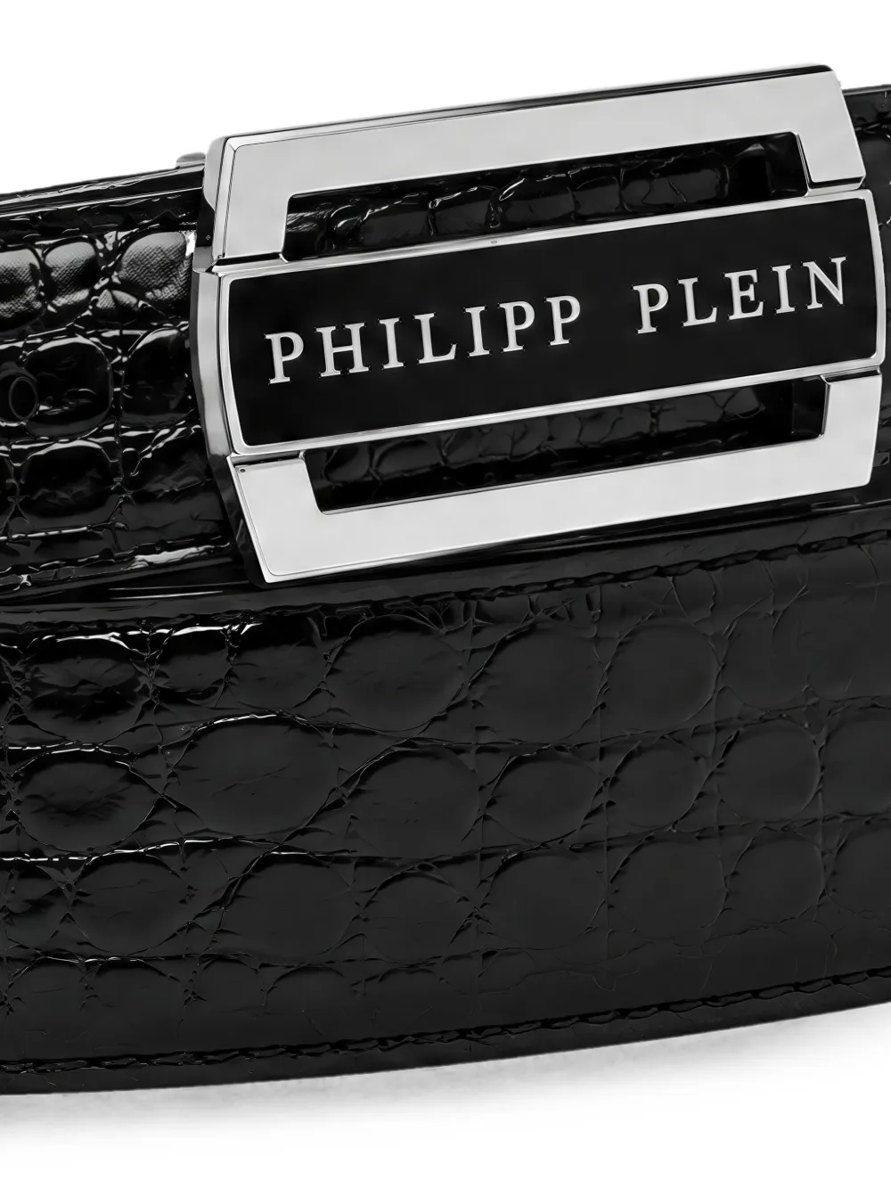 Philipp Plein Leren Cocco riem Zwart