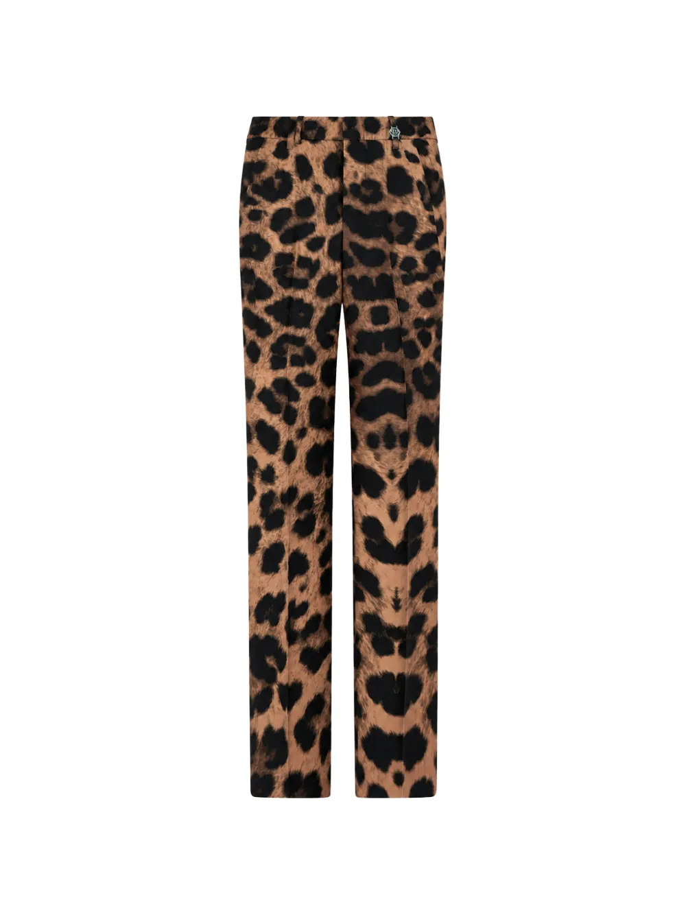 Philipp Plein leopard trousers straight fit - Marron