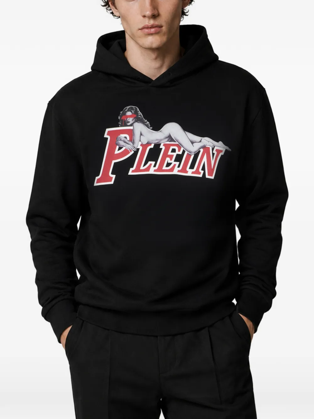 Philipp Plein Pin Up hoodie met logo Zwart