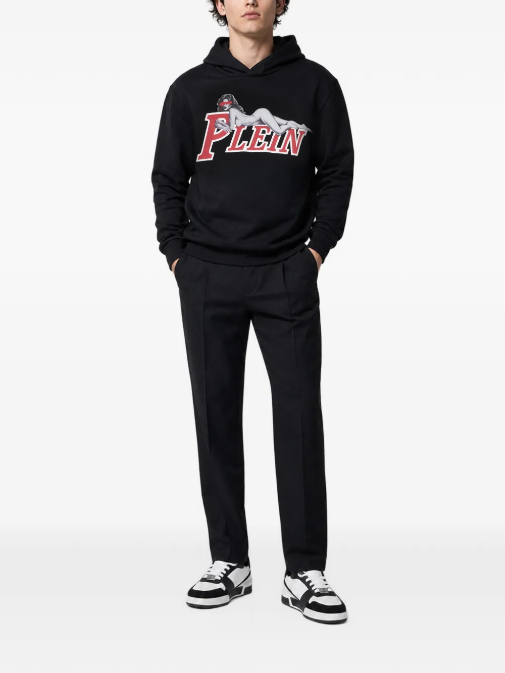 Philipp Plein Pin Up hoodie met logo Zwart