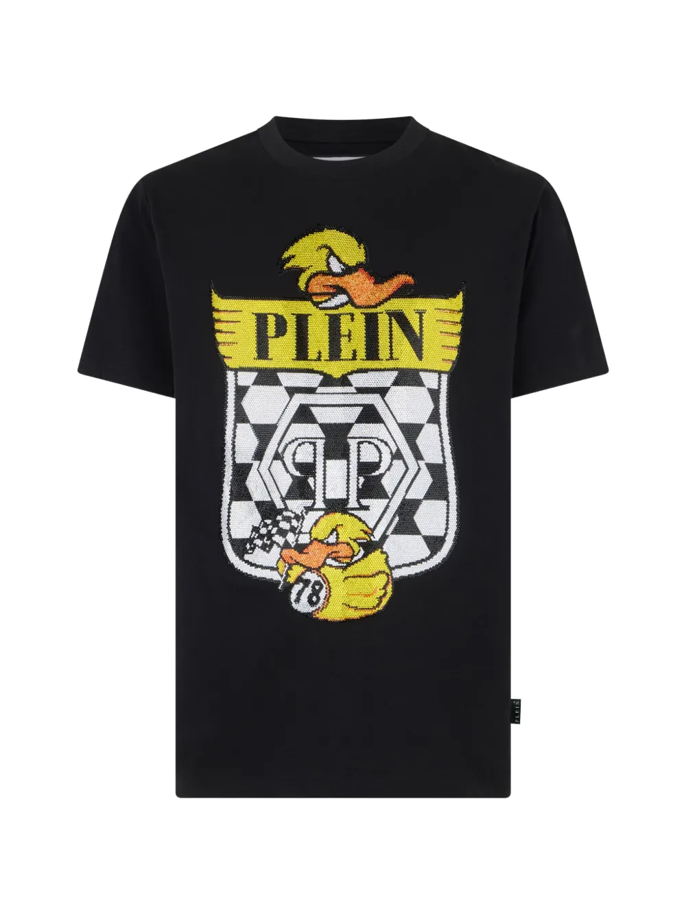 Philipp Plein Jersey T-shirt Plein Duck Check Zwart