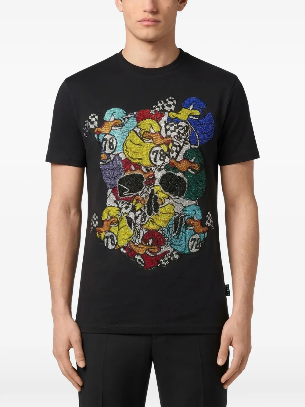 Philipp Plein Ducks Bling jersey T-shirt Zwart