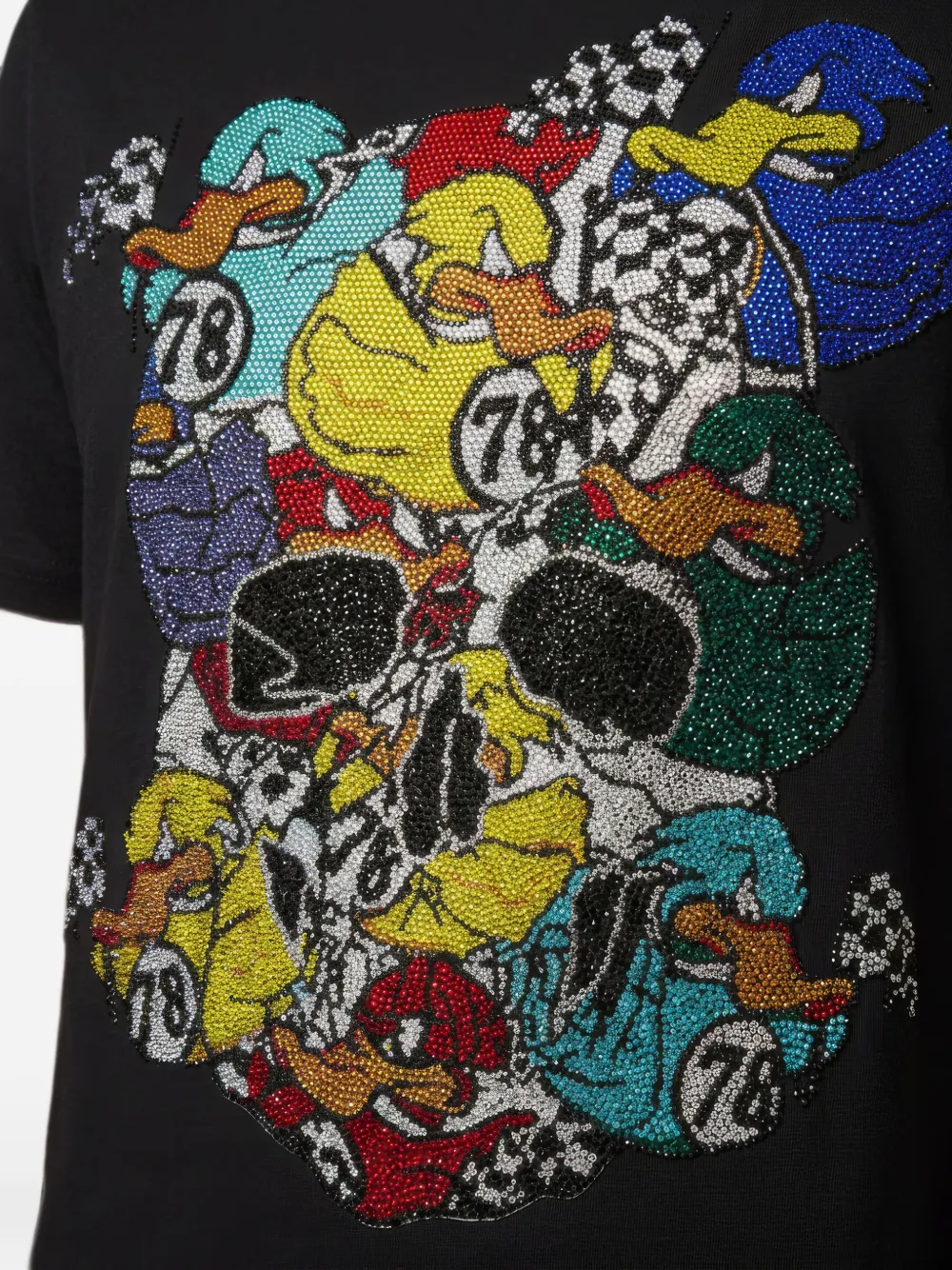 Philipp Plein Ducks Bling jersey T-shirt Zwart