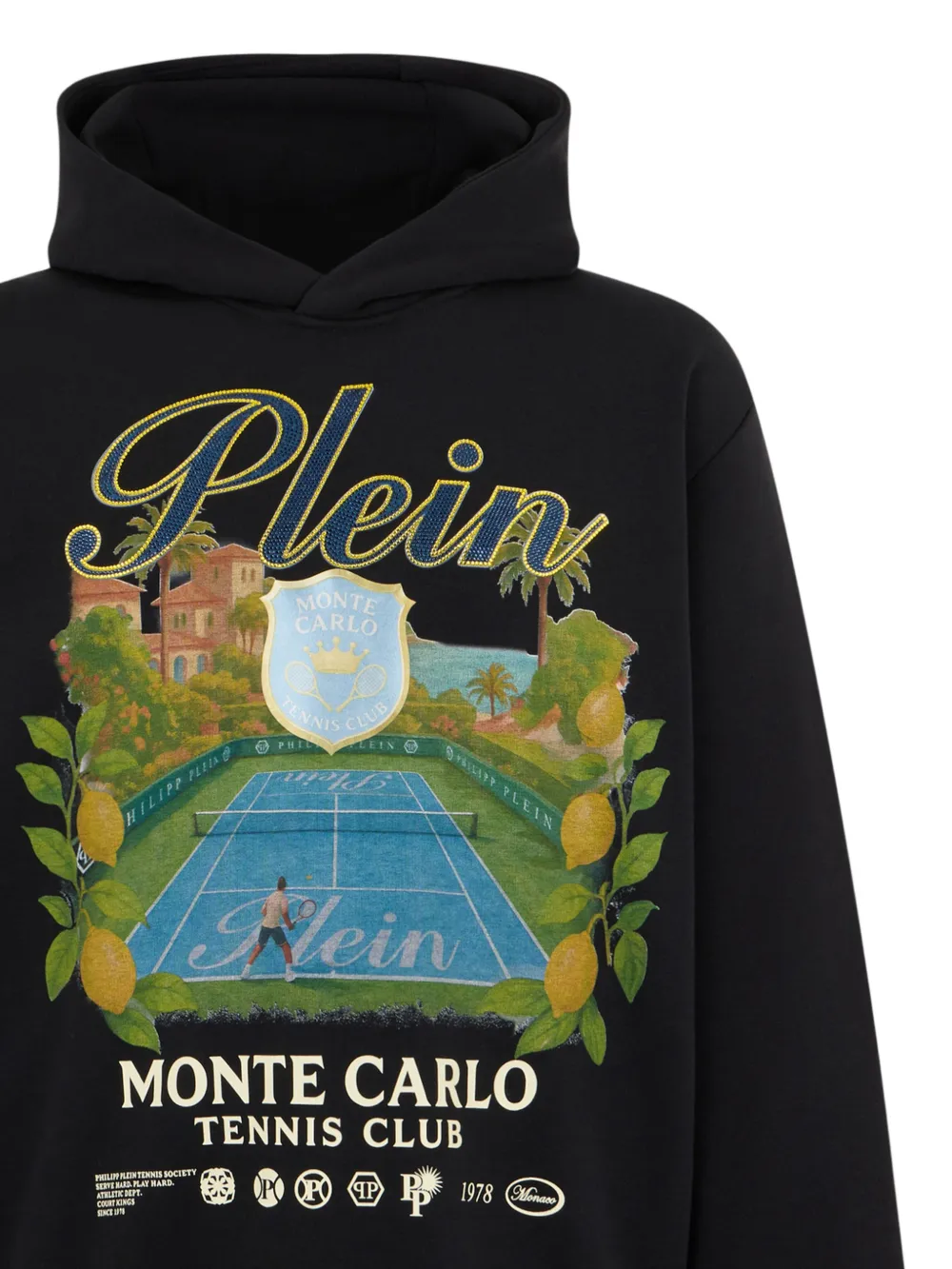 Philipp Plein Monte Carlo Tennis Club hoodie Zwart