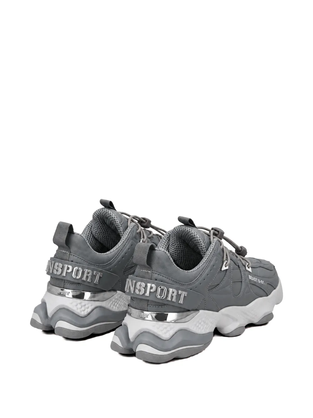 Plein Sport Runner Beast X-01 sneakers met vlakken Grijs