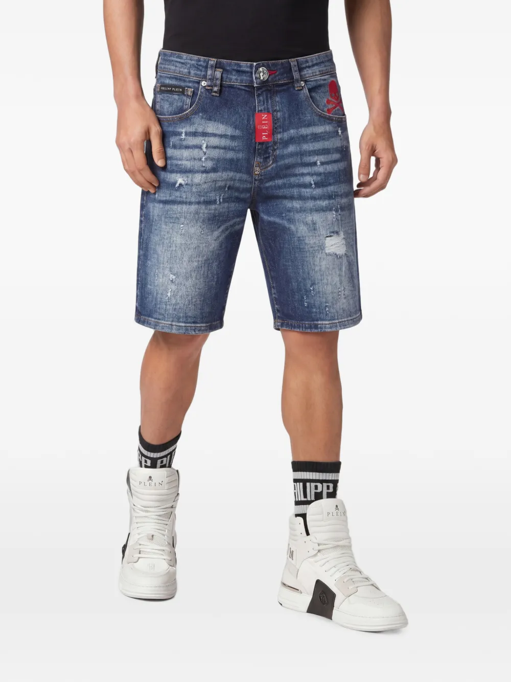 Philipp Plein Formentera denim shorts Blauw