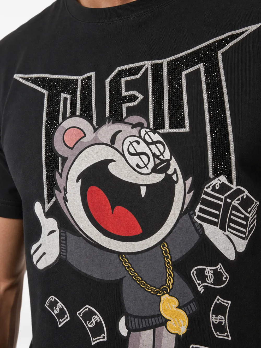 Philipp Plein Money Bear jersey T-shirt Zwart