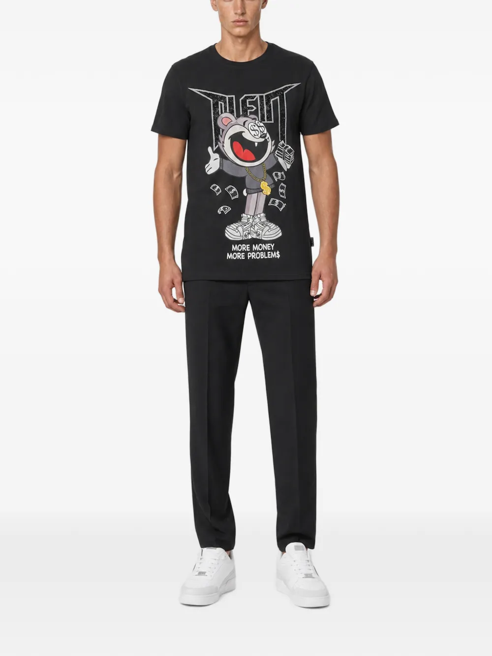 Philipp Plein Money Bear jersey T-shirt Zwart