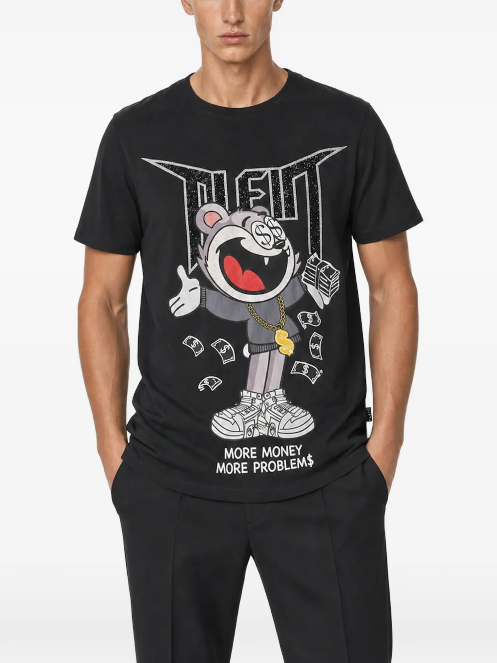 Philipp Plein Money Bear jersey T-shirt Zwart