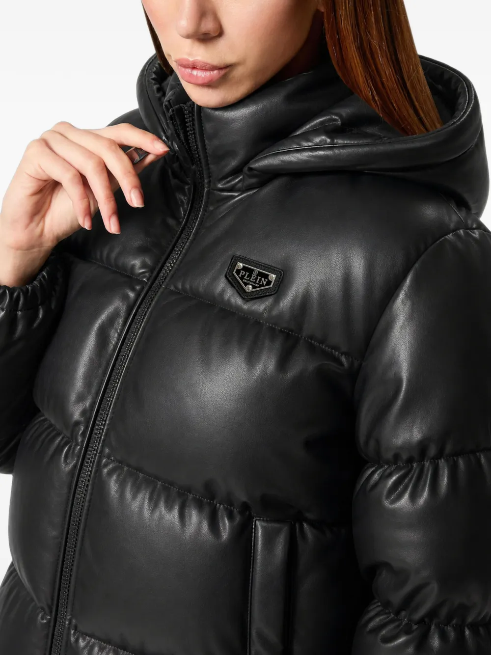 Philipp Plein Eco-leren donsjack Zwart