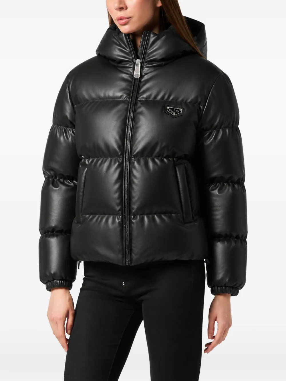 Philipp Plein Eco-leren donsjack Zwart