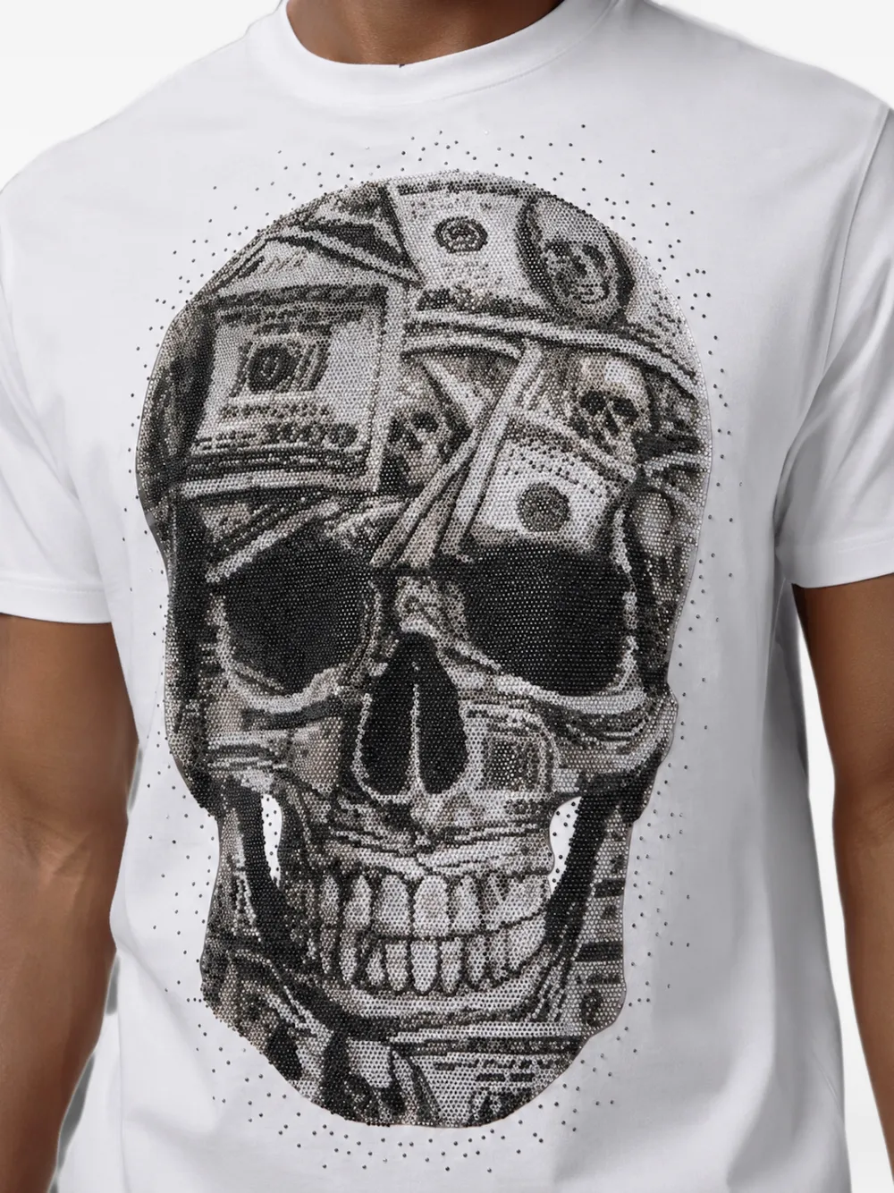 Philipp Plein Jersey T-shirt met ronde hals Wit