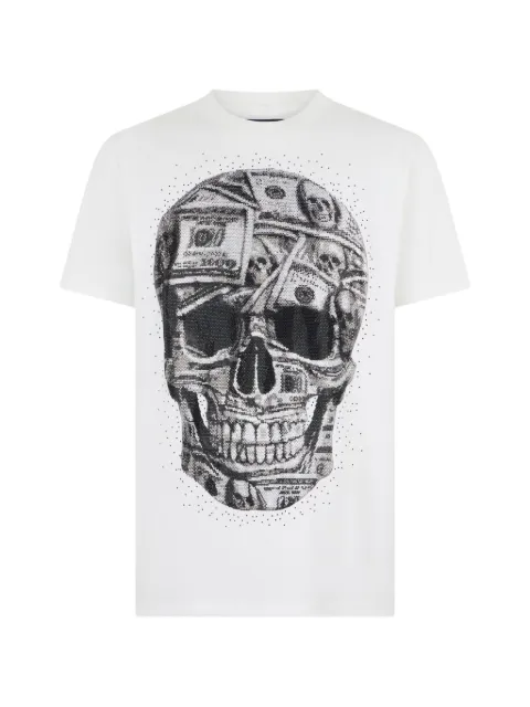 Philipp Plein jersey round-neck T-Shirt SS Skull Dollar Stones
