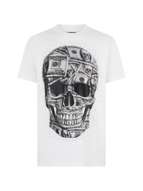 Philipp Plein jersey round-neck T-Shirt SS Skull Dollar Stones