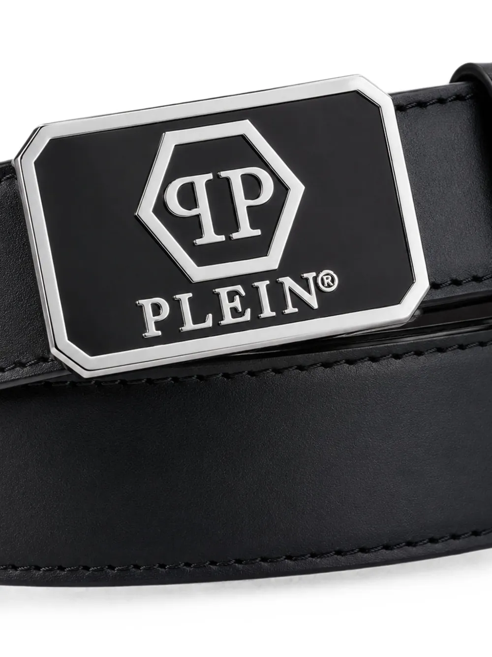 Philipp Plein Leren riem Zwart