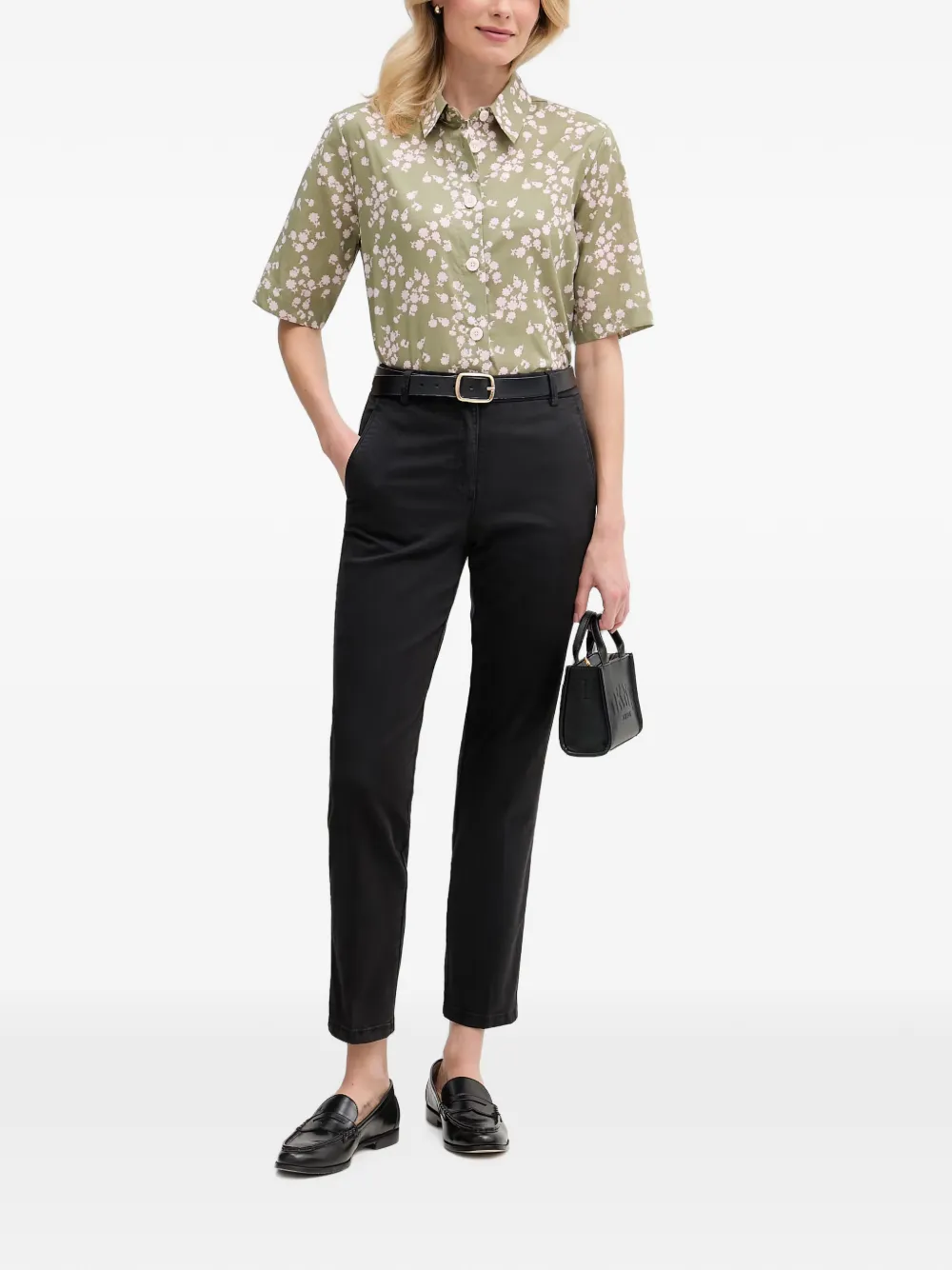 Benetton Cropped broek Zwart