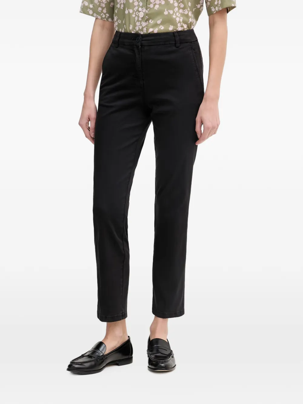 Benetton slim-fit cropped trousers - Nero