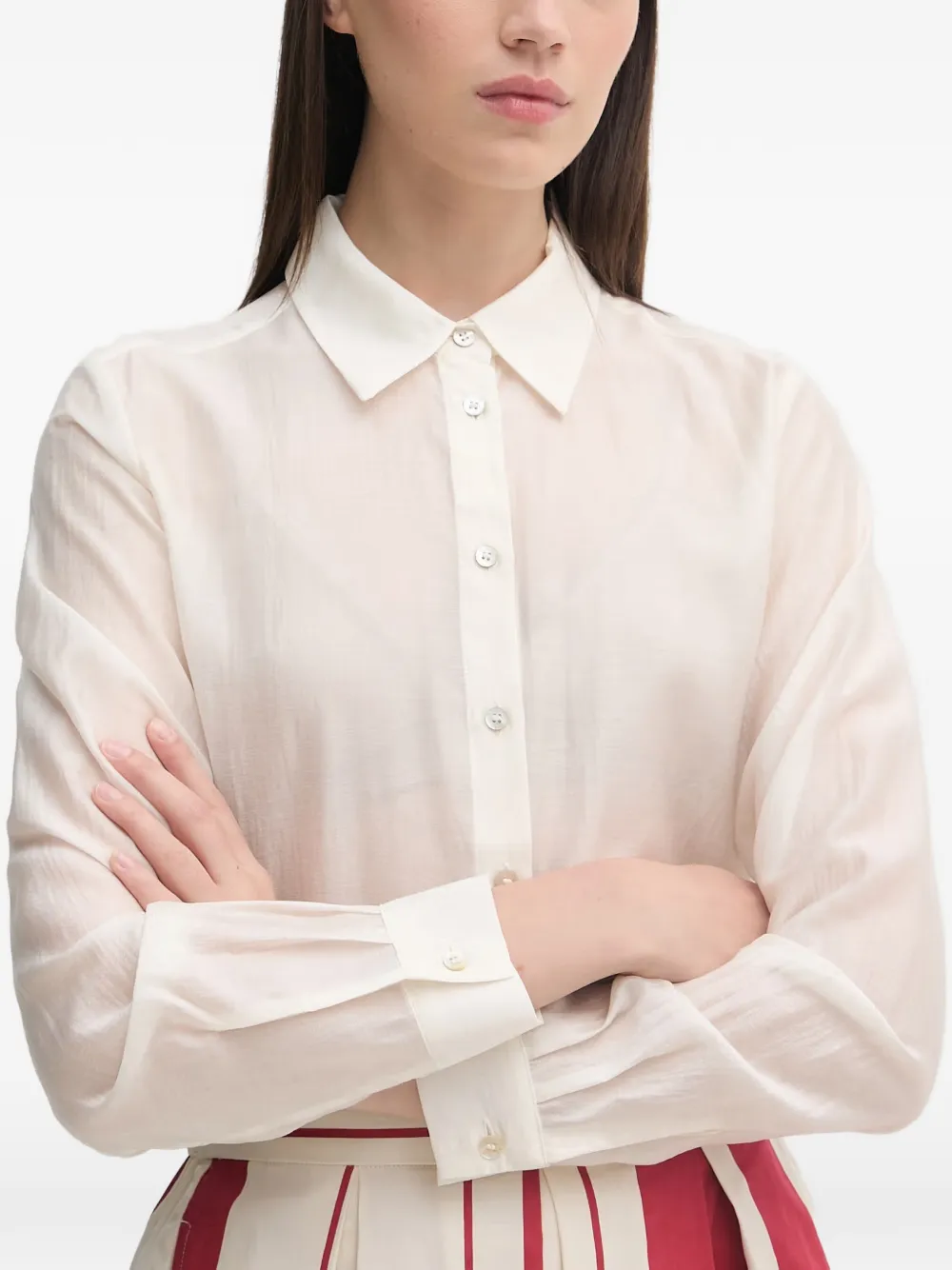 Benetton long-sleeve button-down shirt - Nude
