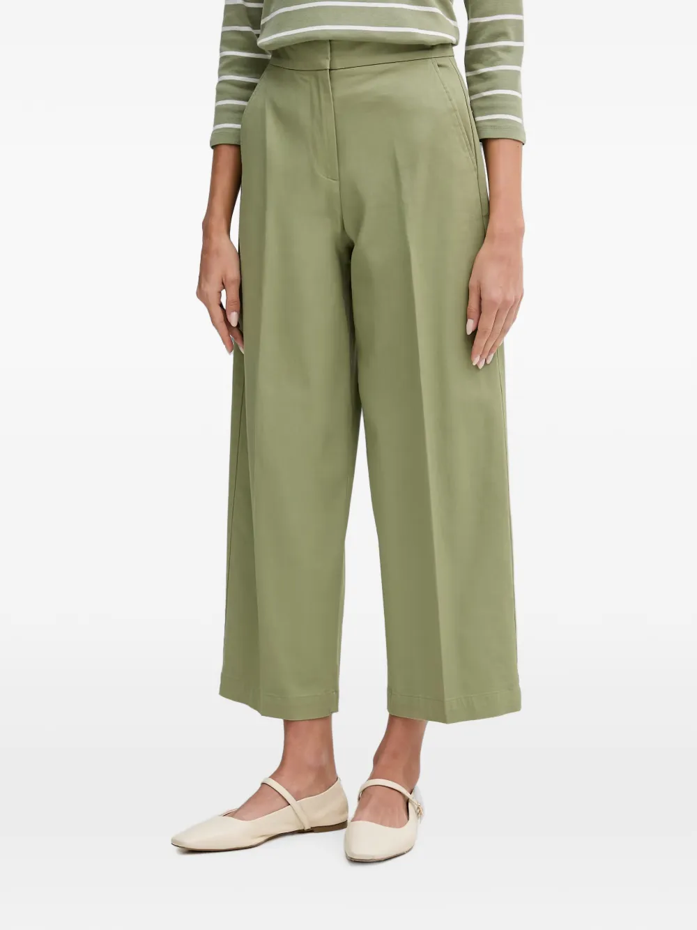 Benetton pressed-crease wide-leg trousers - Verde