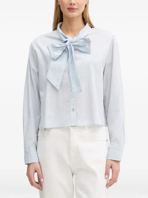 Benetton striped pussy-bow blouse