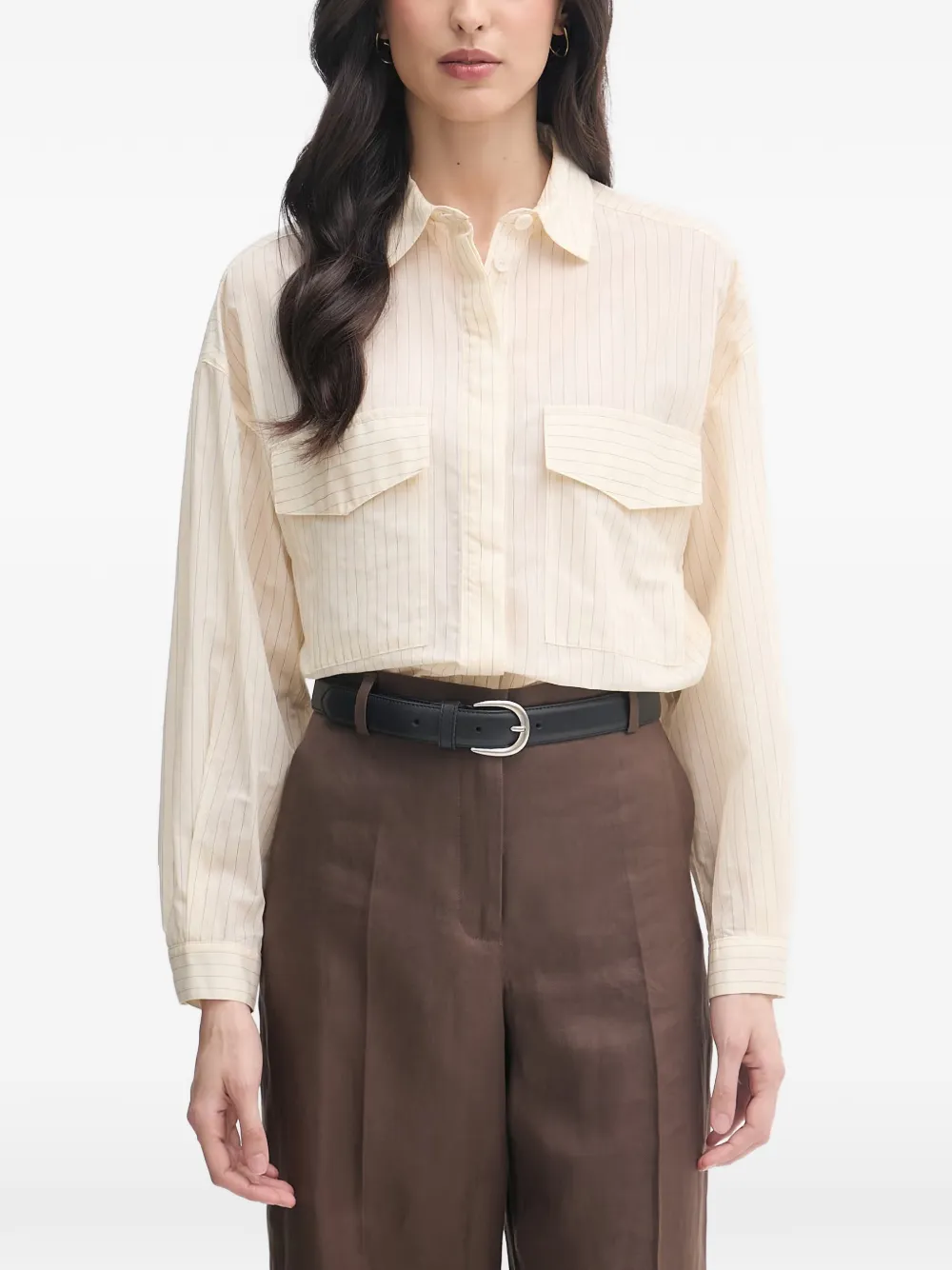Benetton striped flap-pocket shirt