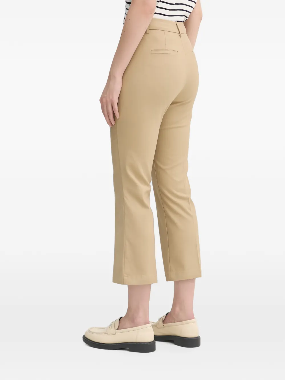 Benetton Cropped flared broek Beige