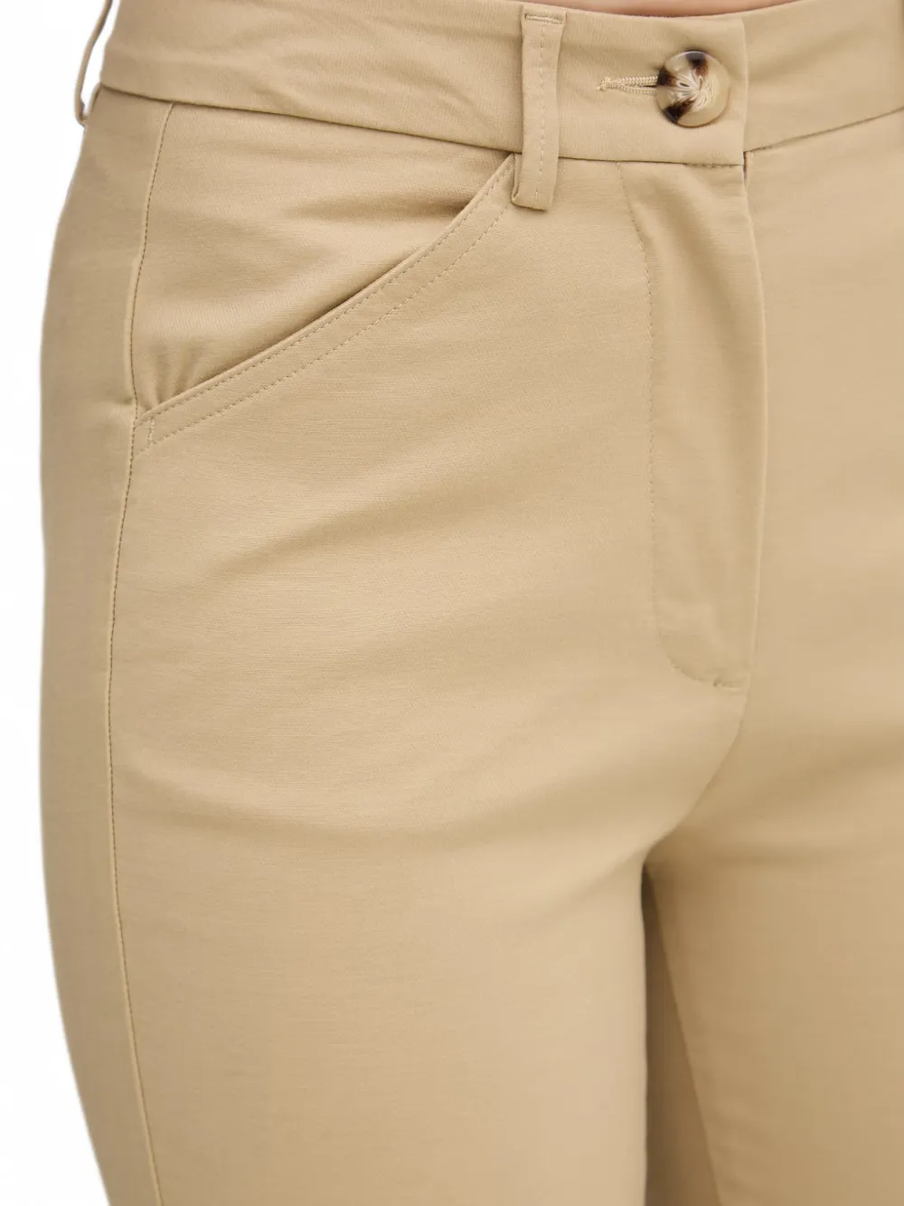 Benetton Cropped flared broek Beige