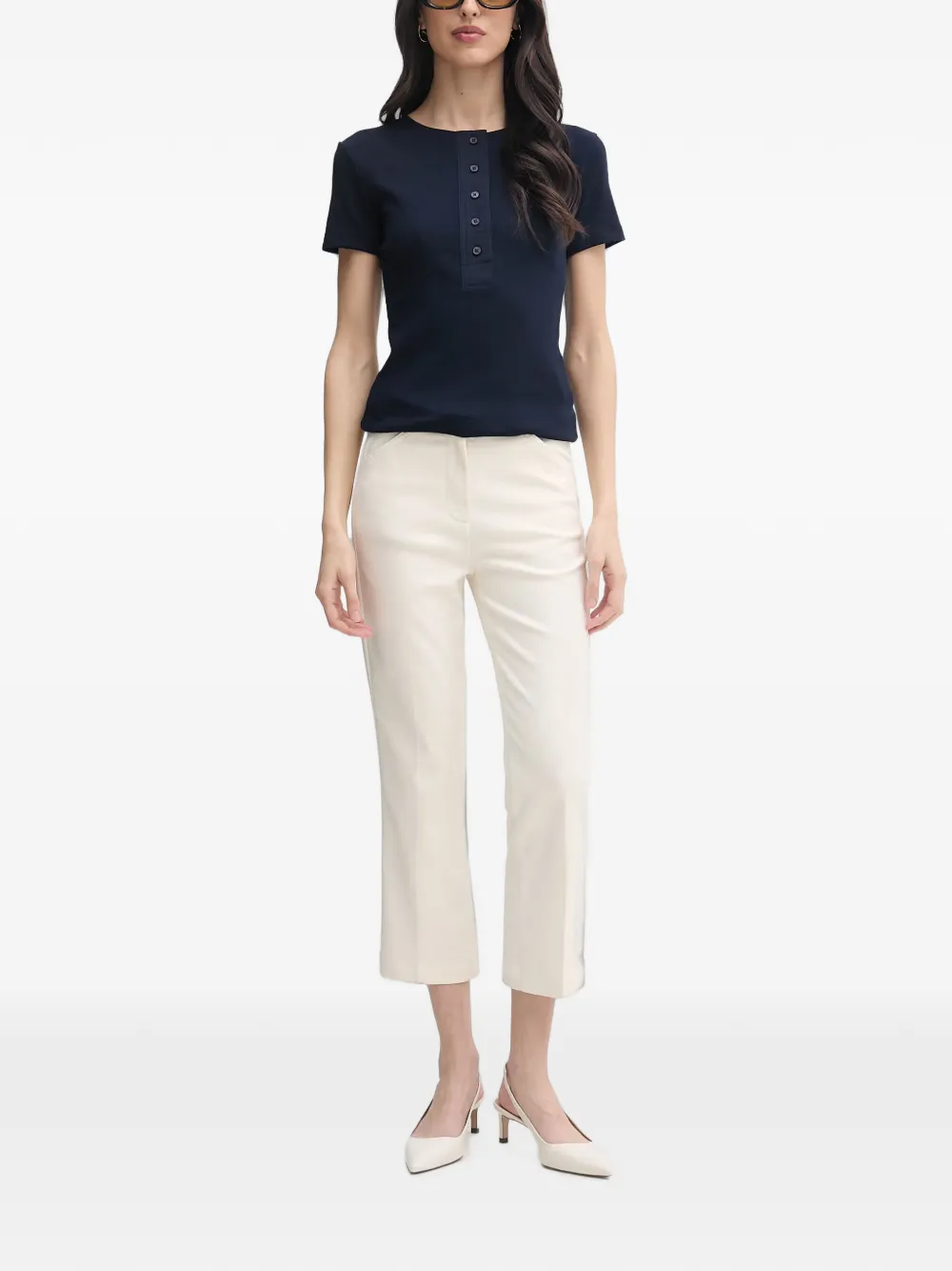 Benetton Cropped broek Wit