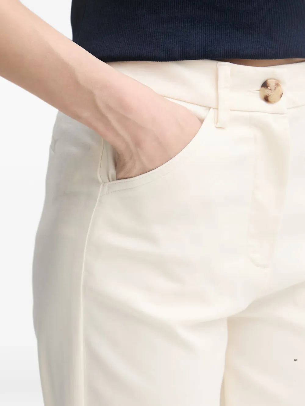 Benetton Cropped broek Wit