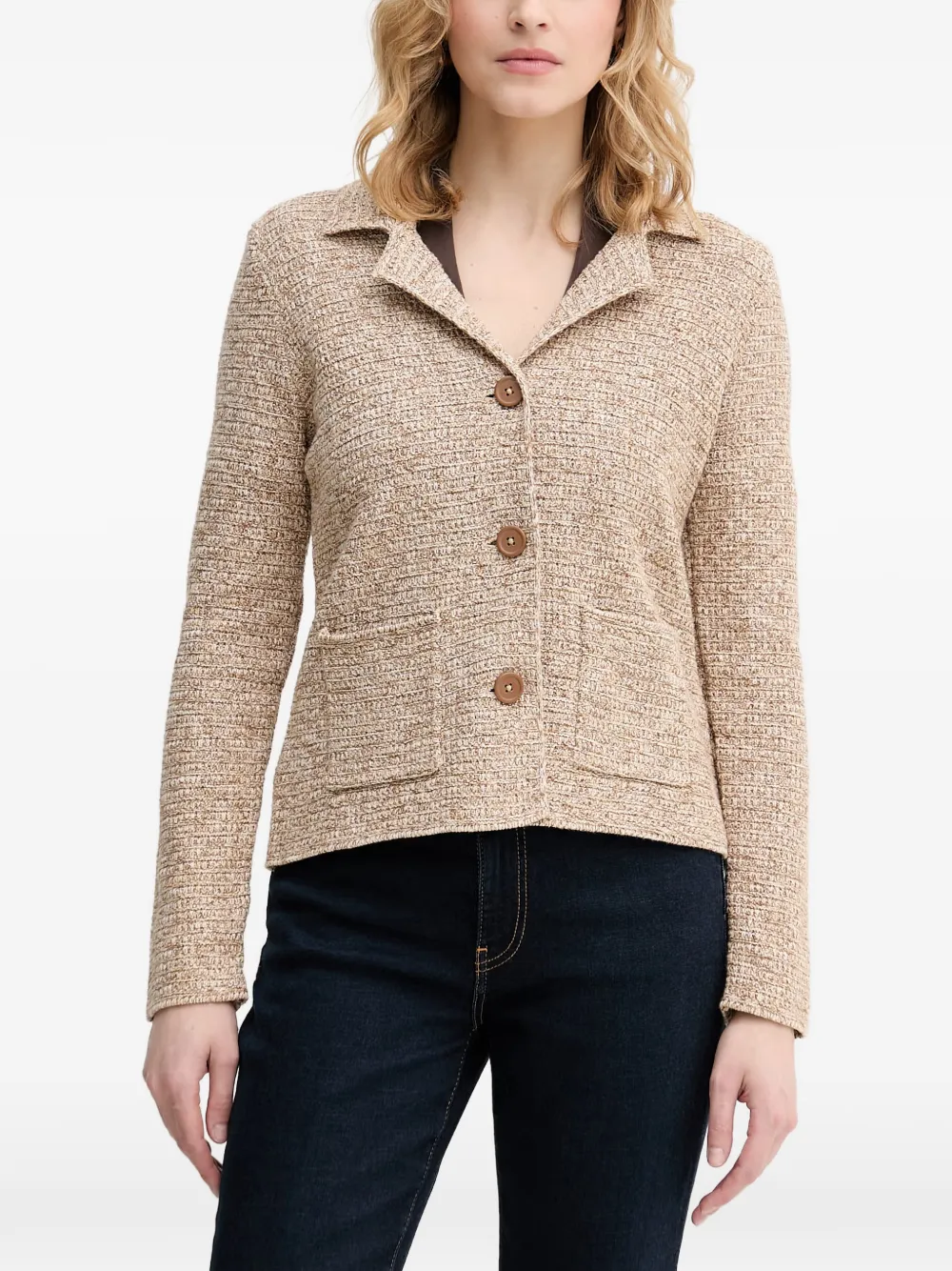 Benetton button-fastening patch-pocket cardigan - Toni neutri