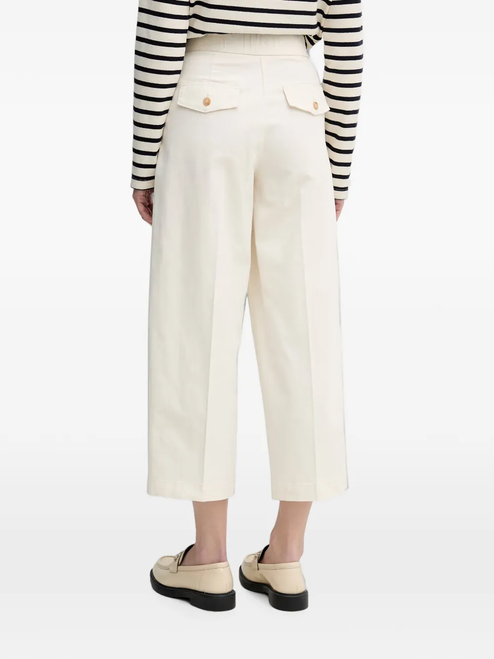 Benetton Cropped broek met wijde broeken Beige
