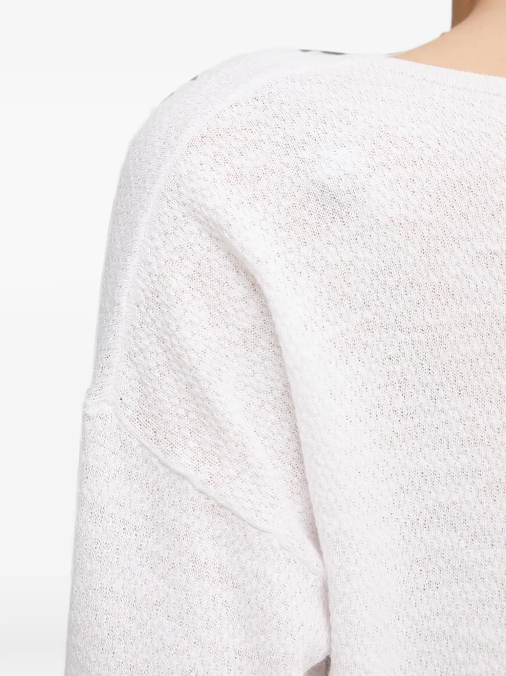 Benetton Trui met verlaagde schouders en boothals Wit