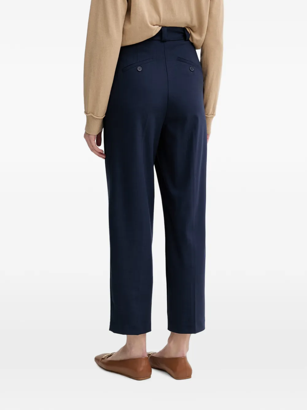 Benetton Pantalon met geplooid detail Blauw