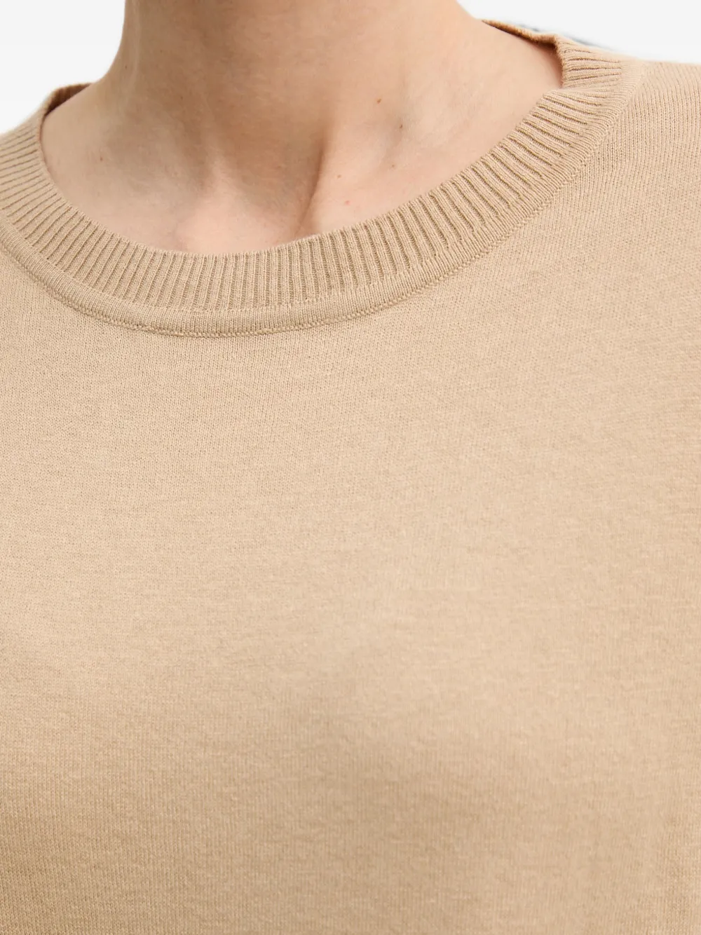 Benetton Trui met driekwartmouwen en verlaagde schouders Beige